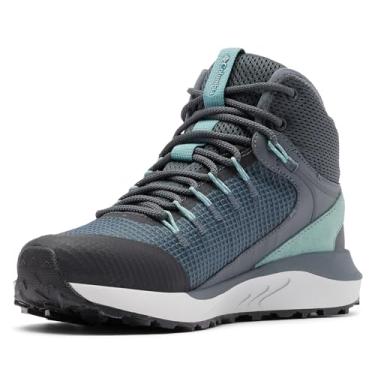 Imagem de Columbia Tênis feminino Trailstorm Mid impermeável para caminhada, Grafite/verde empoeirado, 8 Wide