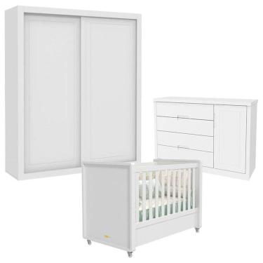 Imagem de Quarto de Bebê 2 Portas Tutto New Branco Acetinado - Matic