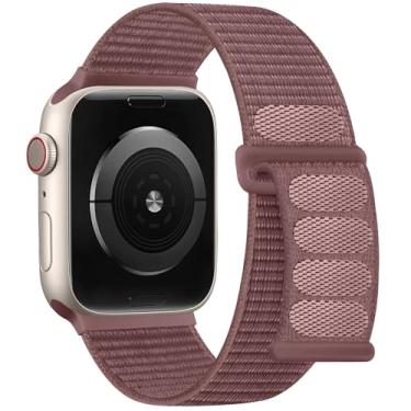 Imagem de DaQin Pulseira esportiva de nylon compatível com Apple Watch séries 11, 10, 9, 8, 7, 6, 5, 4, 3, 2 e 1 SE de 40 mm, 38 mm, 41 mm e 42 mm