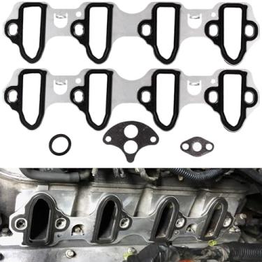 Imagem de MS98016T para Chevy Silverado Junta do coletor de admissão 5.3L Ls Ls2 Ls3 Ls6 Chevrolet Sierra Avalanche Escalade Yukon Tahoe Suburban Manifold Gasket Sealing Metal Carriers 4.8 6.0 6.2L 89060413