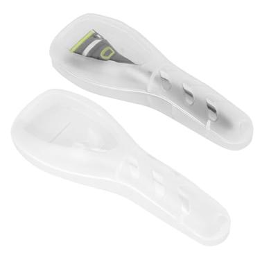 Imagem de Linkidea Estojo com 2 peças, estojo rígido protetor de navalha portátil para viagem, caixa protetora manual compatível com Fusion 5 ProGlide, Sensor 3, SkinGuard, Pace 6 Pro (branco)