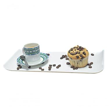 Imagem de Bandeja Coffee Retangular 15x30 Preta Em Polipropileno Linha Tropical Vem