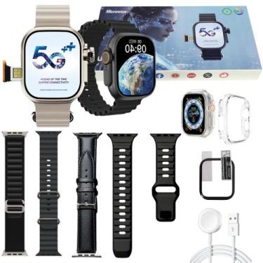 Imagem de Smartwatch Ultra 3 Ai Chip 5g Câmera Wifi 16gb Kit 4 Pulseiras Relogio