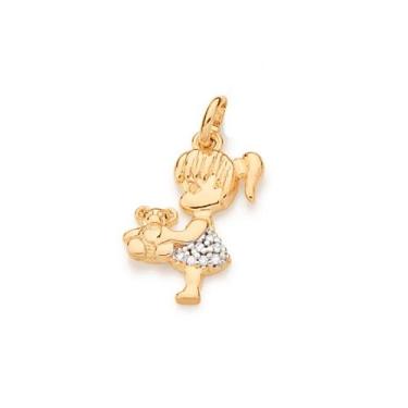 Imagem de Pingente banhado ouro 3x 24k 18k e 22k feminino filha menina urso zirc