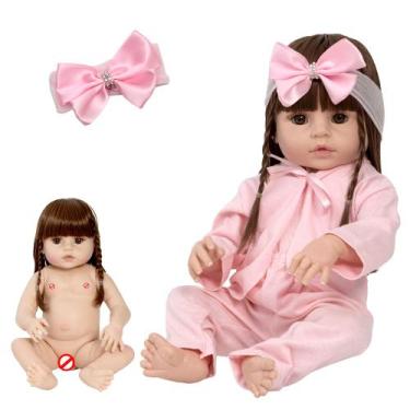 Imagem de Bebe Tipo Reborn Gatinha Menina 46cm Completa - Cegonha Reborn Dolls