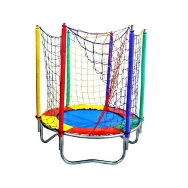 Imagem de Cama Elástica Pula Pula Trampolim 1,40m Infantil Colorida Premium - Ro