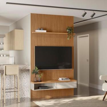 Imagem de Painel Ripado Modular 1.4 Para Sala Estar Quarto Escritório TV Até 60 