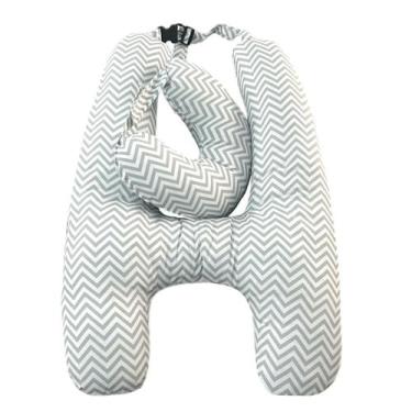 Imagem de Almofada De Carro Travesseiro H Encosto Viagem Chevron Cinza - Gabriel