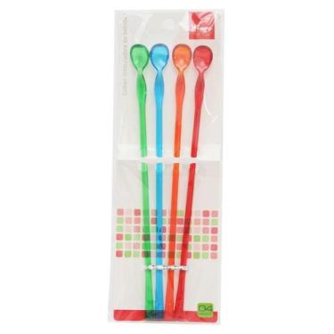 Imagem de Colher Longa para Bebidas 27Cm Plástico com 4 Peças - Mai Home