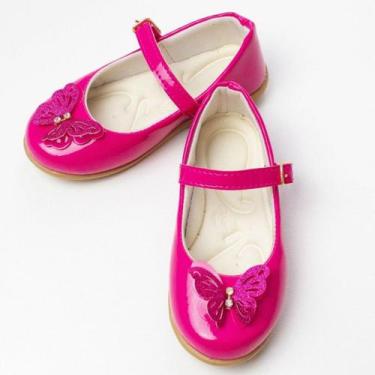 Imagem de Sapatilha Infantil Menina Bailarina Verniz Confort Laço Borboleta Pink