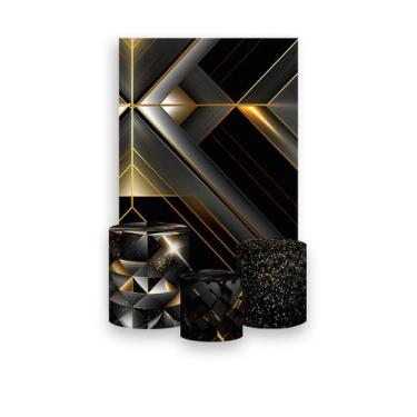 Imagem de Painel De Festa Vertical 1,50 x 2,20 + Trio De Capas Cilindro - Geomét