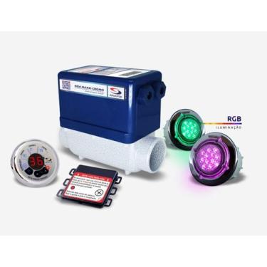 Imagem de Aquecedor Banheira Ofuro New Max Cromo 5000w 8000w + 2 Spot - Sinapse