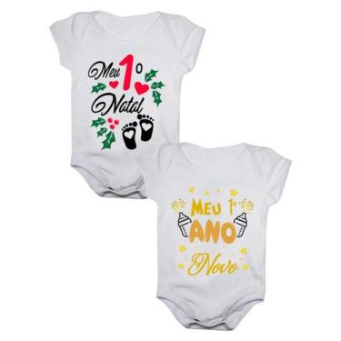 Imagem de Kit com 2 Bodies de Bebê Natal e Ano Novo - Calupa, P