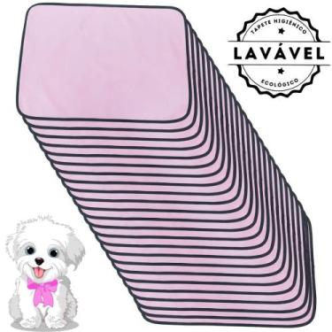 Imagem de Kit com 24 Fraldas de Câes p/Chão 70x50 Rosa 200 Lavagens - Alta Absor