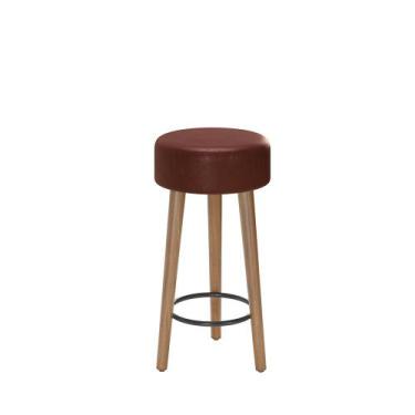 Imagem de Banco Banqueta Paris Pés Palito Tecido Sintético Telha Salaone