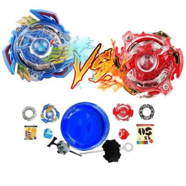 Imagem de Kit 2 Beyblade 2 Lançador Arena Ponteira Pião Bey blad Valt - Tornado 