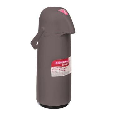 Imagem de Garrafa Térmica Plástica Expressar Cinza 1L Termic Sanremo