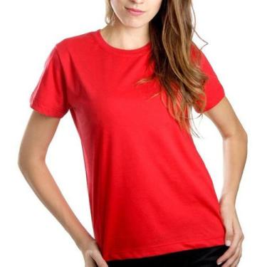 Imagem de Camiseta Feminina Baby Look Algodão Lisa Atacado Blusa - Vesttuario, P