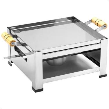 Imagem de Chapa A Álcool Fogareiro Churrasqueira Bistequeiras de Inox - Ghiz