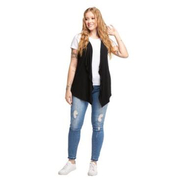 Imagem de Colete de Bico Blusa Cardigan Feminino Terceira Peça Viscolycra Ca5 - 