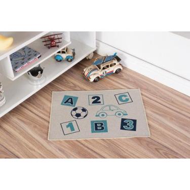 Imagem de Tapete Infantil Areia ABC Azul 45X70CM - FASTLAR