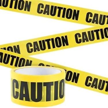Imagem de Fita 25m caution policial decoração festa halloween adesiva - GENCHIN