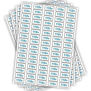 Imagem de Etiquetas Adesivo De Voltagem para Tomadas - 110v - Micro Oficina
