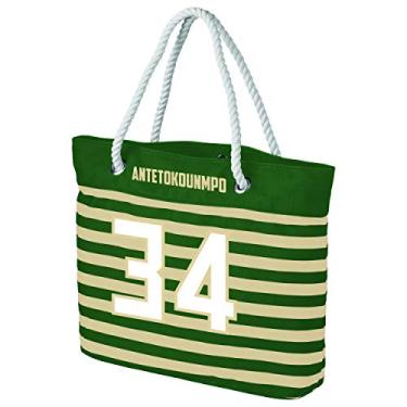 Imagem de Milwaukee Bucks Antetokounmpo G. #34 Bolsa tote listrada náutica