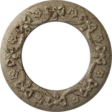 Imagem de Ekena Millwork CM12RIACS fita com laço medalhão de teto, cobre antigo, 12 1/4"OD x 7 1/2"ID x 7/8"P (Fits Canopies up to 7 1/2"), Hand-Painted Gobi Desert Crackle