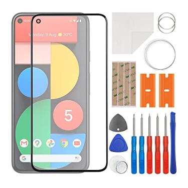 Imagem de SWARK Substituição de lente do painel externo de vidro frontal + OCA compatível com Google Pixel 5 (sem tela LCD e digitalizador de toque) com kit de reparo