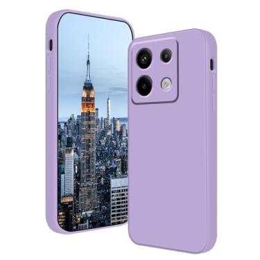 Imagem de Wousunly Compatível com Poco M6 Pro, capa de silicone líquido, verde-escuro, toque suave e macio para Xiaomi Poco M6 Pro 4g, capa fina de silicone à prova de choque (roxa)