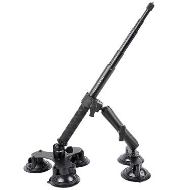 Imagem de Suporte de sucção PellKing para carro Insta360 x5, x4, x3, x2, x, One RS, R compatível com GoPro Max Camera 5 em 1 kit de montagem de sucção para câmeras de ação (inclui bastão de selfie de 114 cm)