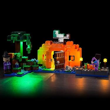Imagem de LocoLee Kit de luz LED para Lego Minecraft The Pumpkin Farm 21248, conjunto de iluminação DIY compatível com Lego Minecraft 21248 conjunto de montar para fãs (somente luzes, sem modelos)