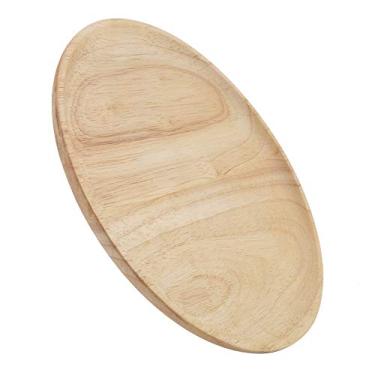 Imagem de Bandeja de Servir de Madeira, Bandeja de Servir Redonda, Faça você Mesmo de Madeira, Bandeja de chá de Madeira Servindo para Restaurante Bar Casa Cafeteria (20 * 20CM)