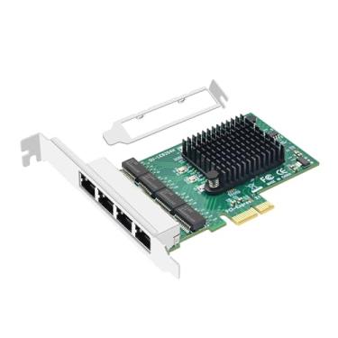 Imagem de Buacoz Placa de rede PCIE Gigabit de quatro portas com chipset Realtek RTL8111H - adaptador PCI Express Ethernet, placa de rede LAN RJ45 de 4 portas, suporta IEEE802.1Q VLAN/IEEE802.3az.