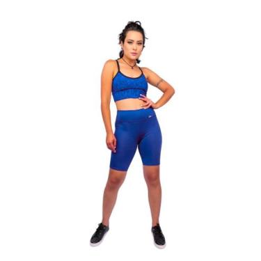 Imagem de Short Meia Coxa em Poliamida Spandex PINA - PINA Fitnesswear, GG, Azul