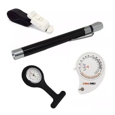 Imagem de Kit De Bolso Enfermagem Lanterna Relogio Lapela Garote Trena