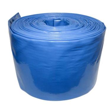 Imagem de Rolo de 5 Metros de Mangueira Flat Azul 8 Polegadas Irrigação Borracha