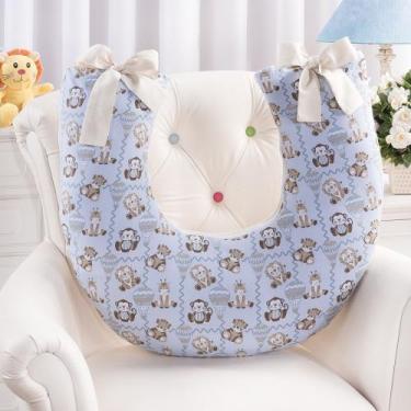 Imagem de Almofada Amamentação Travesseiro Multifunções Apoio De Bebê Firme e Ma