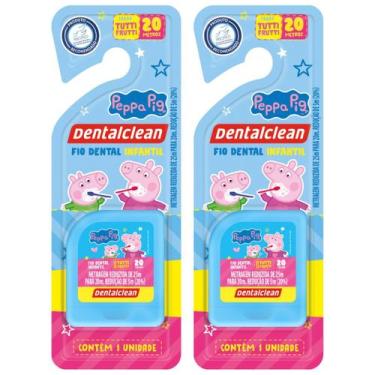 Imagem de 2 fio dental infantil - peppa pig - 20m - azul - dentalclean