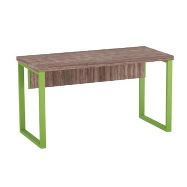 Imagem de Mesa Auxiliar Tubolar PE 40 Pandin 90 Cm Walnut e Verde