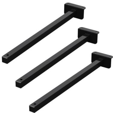 Imagem de KIT 03 Suportes Haste De Refletor Led Parede Fachada Banner Base L Cur