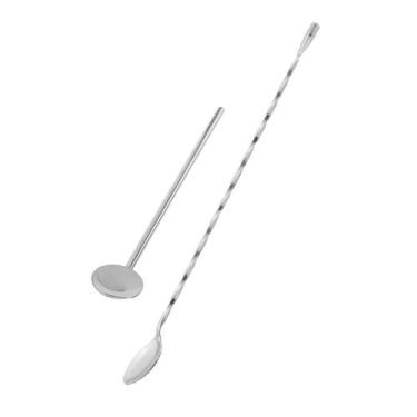 Imagem de Colher Bailarina e Colher Canudo Inox Gin Sucos Drinks 2un - WECK