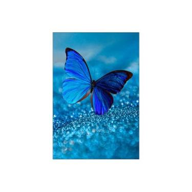 Imagem de Painel De Festa Vertical 1,50 x 2,20 - Borboleta Efeito Glitter Azul 0
