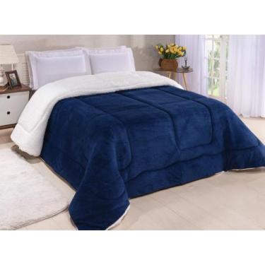 Imagem de Coberdrom Sherpa Dupla Face Queen ou King - MFF ENXOVAIS & J.F, Azul M