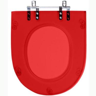 Imagem de Assento Sanitário Poliéster Flox Vermelho Transparente para Vaso Fiori
