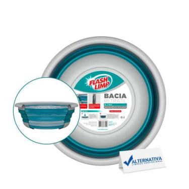 Imagem de Bacia retratil 8l verde esmeralda flash limp reforcada - FLASHLIMP