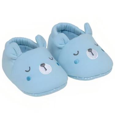 Imagem de Pantufa Bebê Urso Azul Antiderrapante 12 a 18 Meses 17018 - Buba