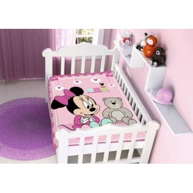 Imagem de Cobertor Bebe Infantil Raschel Disney Baby Minnie Surpresa - Jolitex, 