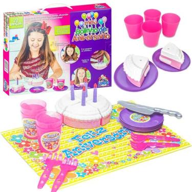 Imagem de Bolo De Aniversário Crec Comidinha Infantil 22 Peças Lugo Brinquedos